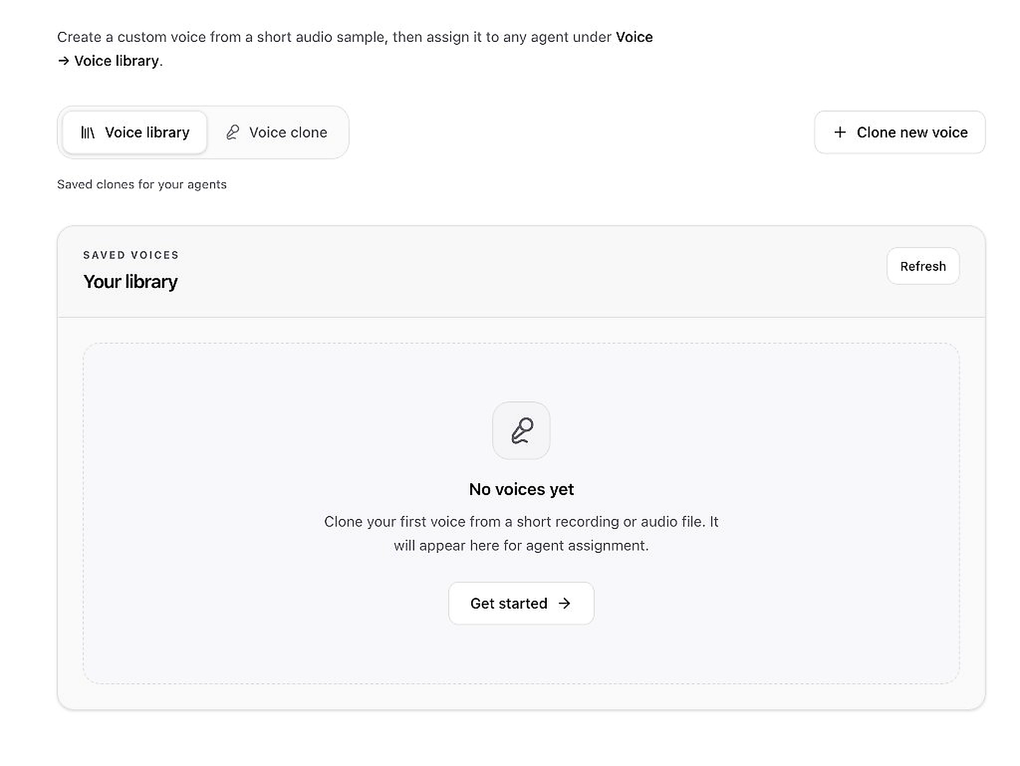 Voice clone page
