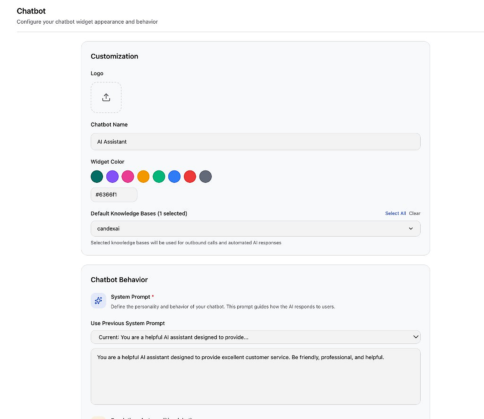Chatbot customization