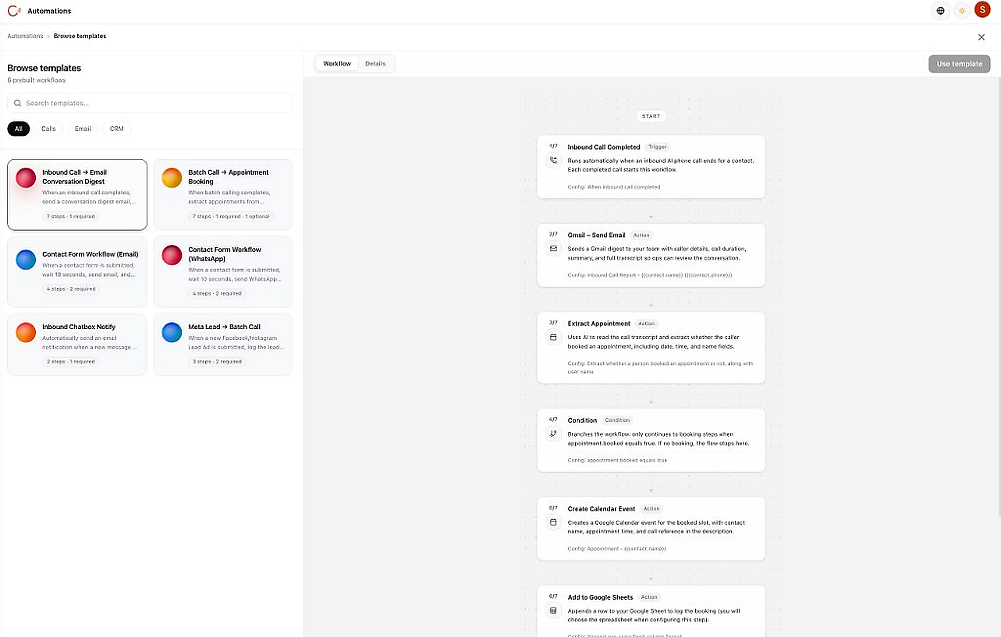 Browse automation templates