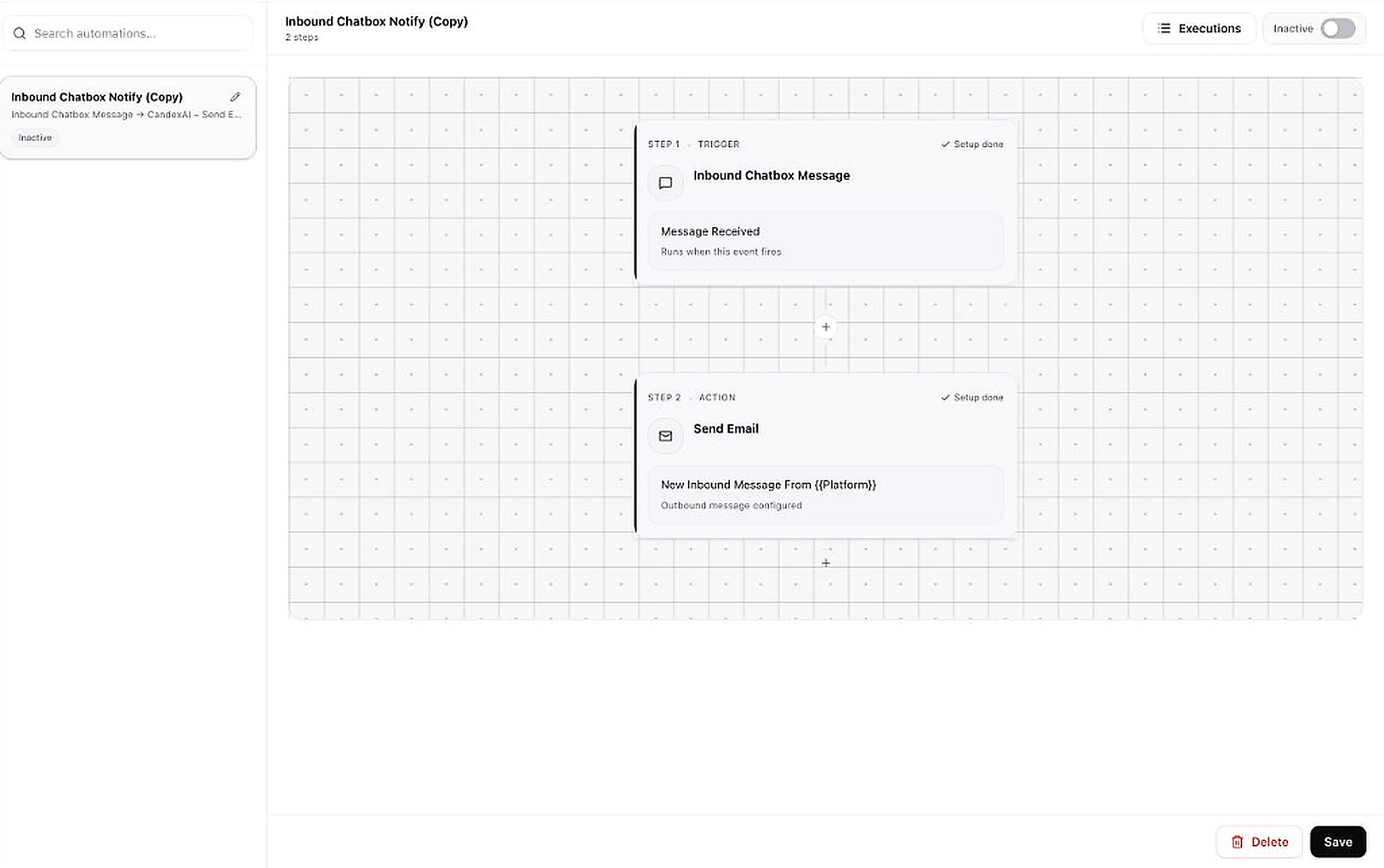 Automation workflow builder