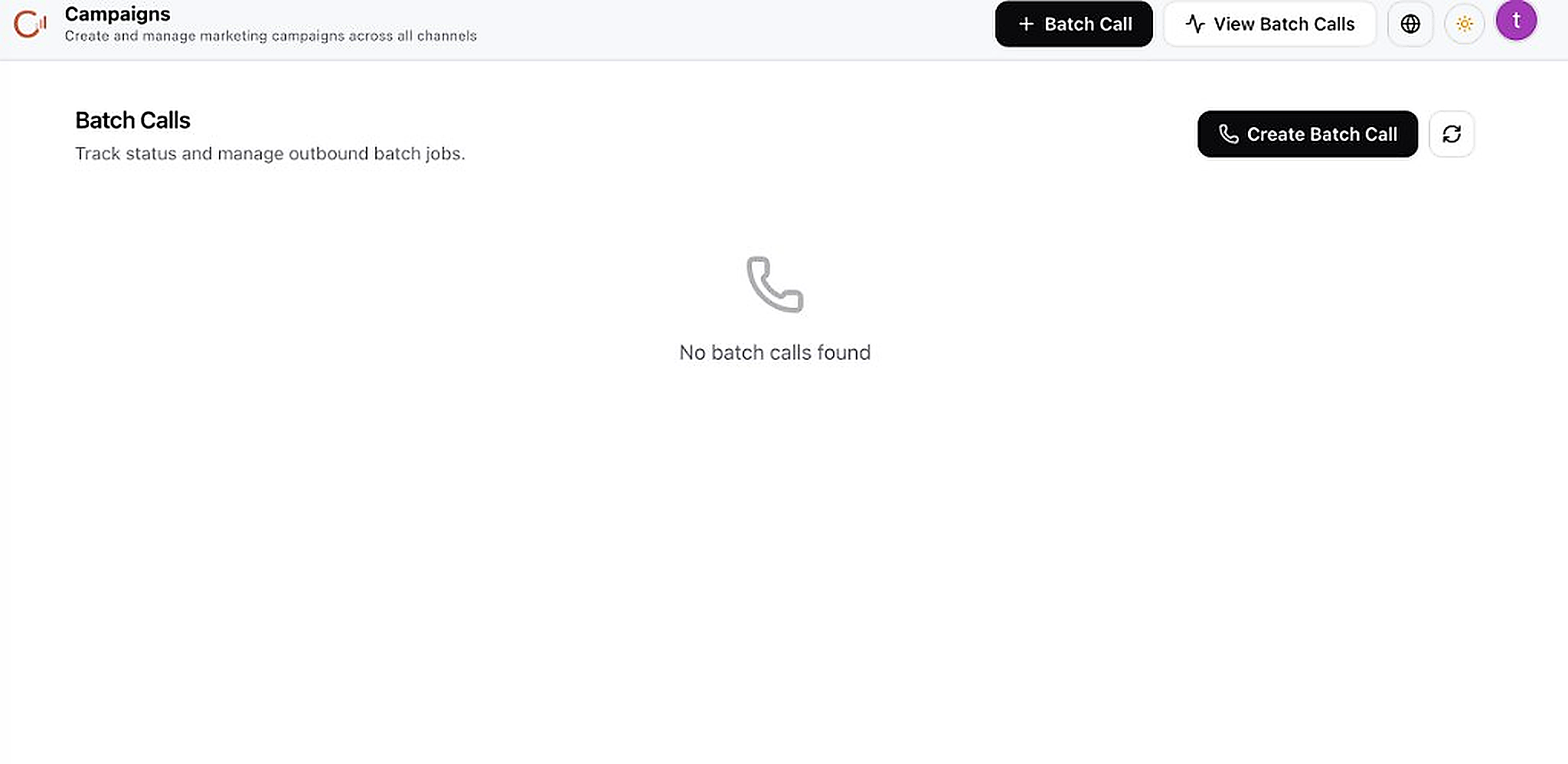 View batch calls list